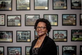 Linda Williams, president and CEO of RISE Memphis, stands for a portrait at the foundation’s office.