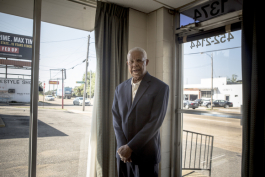 Fred Davis, longtime Orange Mound resident and activist, stands for a portrait at his insurance office on Airways Boulevard. Davis is a person of firsts: he opened one of the first black insurance agencies in the South, he served as the first black M