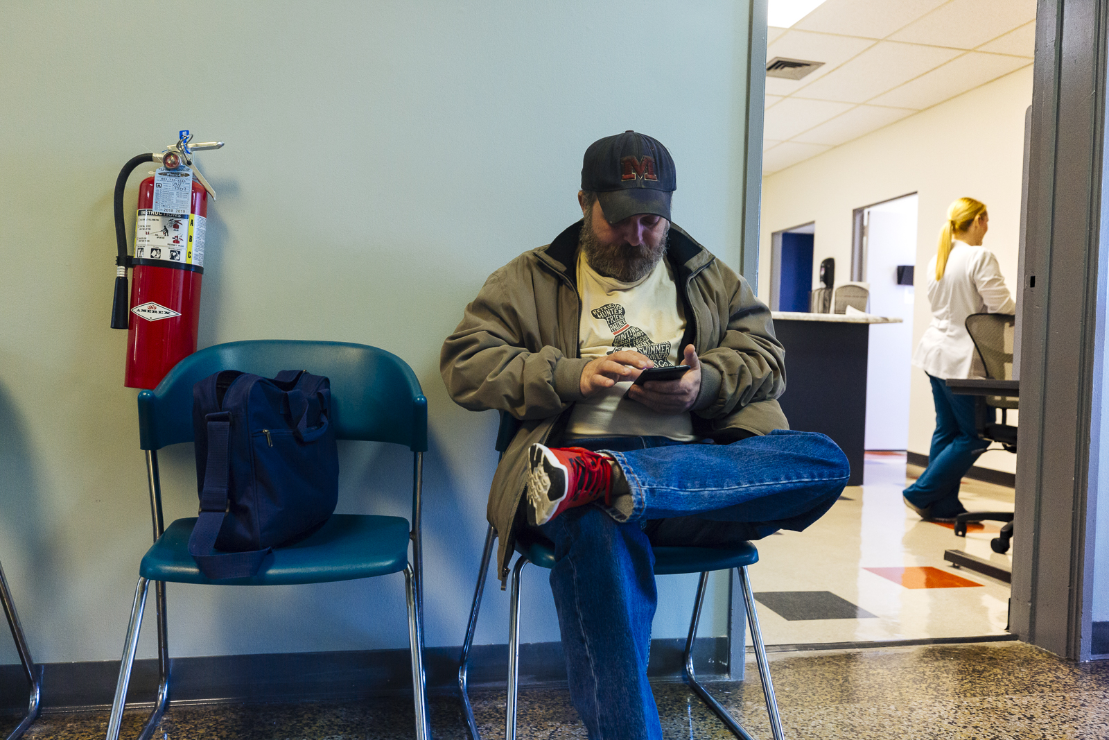David Jones waits to receive care at the Baptist Operation Outreach clinic. (Ziggy Mack)