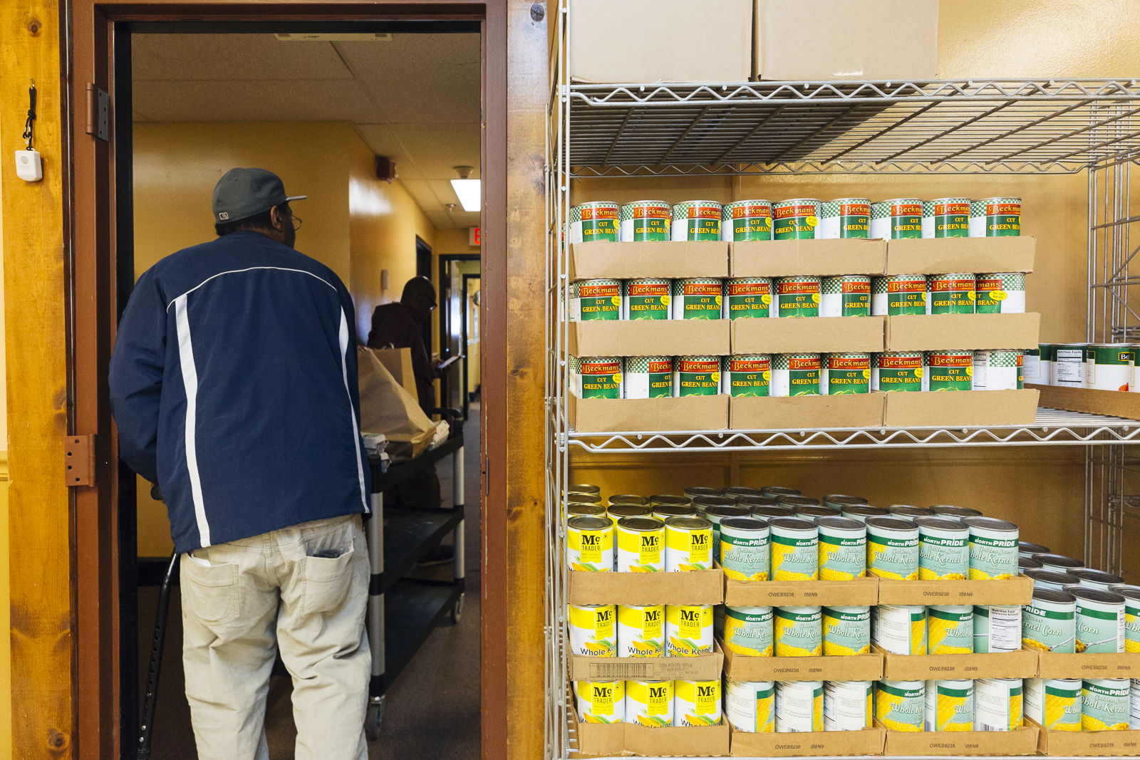 A view of the food pantry at Catholic Charities, 1325 Jefferson Avenue. (Ziggy Mack)