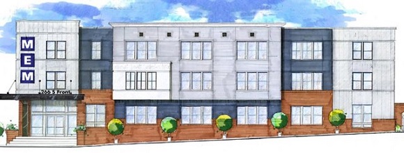 Rendering of the mixed use development at 266 S. Front