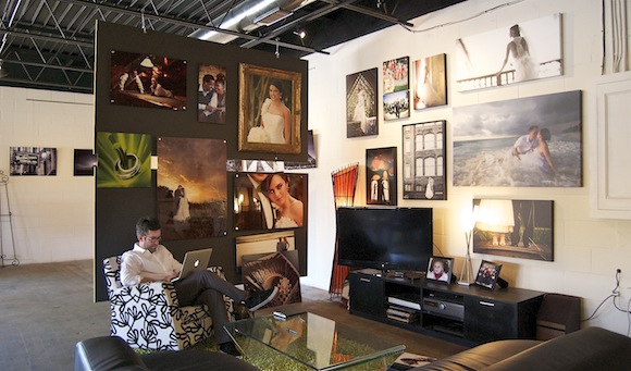 Owner Donny Granger works in the gallery space of his Creation Studios