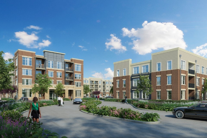 The new affordable housing community will feature 205 units, a fitness center, and laundry facilities.