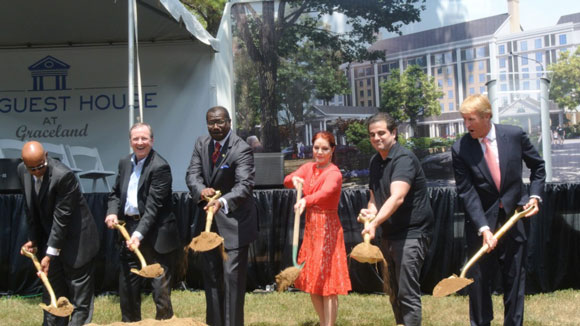 Priscilla Presley and other local notables move the first dirt for The Guest House 