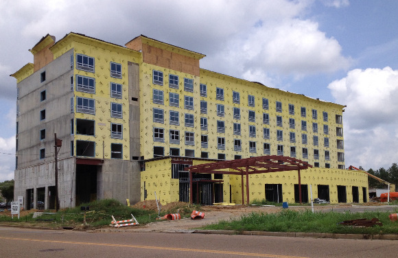 Work is progressing on the new Holiday Inn on Centennial Drive in southeast Memphis.