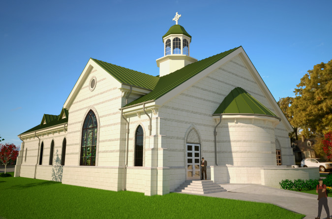 An artist rendering shows the design for the new MTS chapel.