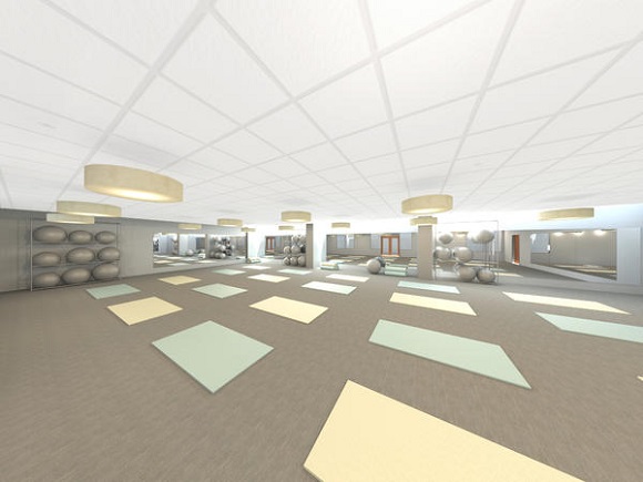 Rendering of the mind and body space at Germantown Athletic Club