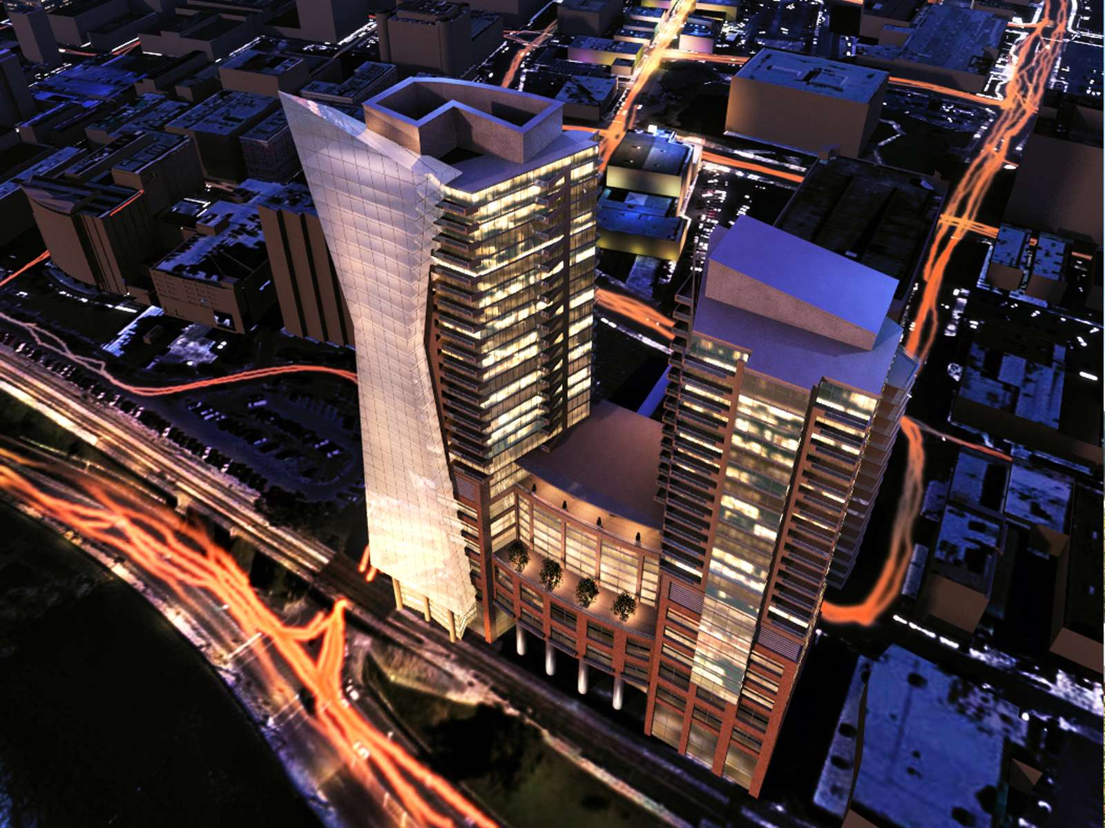 Rendering of the two-tower One Beale development