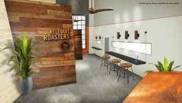 Rendering of Relevant Roasters opened on Broad Ave. in late August