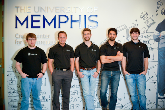 The SynapsePay team: Thomas Hipps, Jereme Cavallo, Stephen Black, Sankaet Pathak and Bryan Keltner.