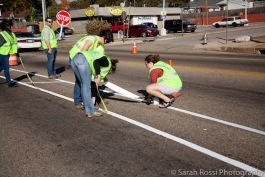 Cleveland Street being painted in preparation of MEMFix in Crosstown