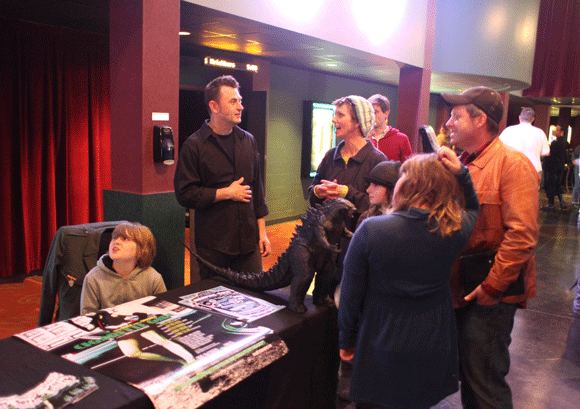 Director Mike McCarthy chats with fans at a screening for "Cigarette Girl" at Studio on the Square 