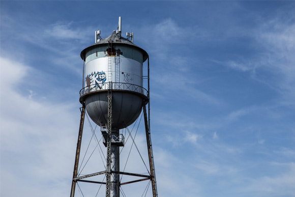 The water tower on Broad Avenue is about to become a piece of public art