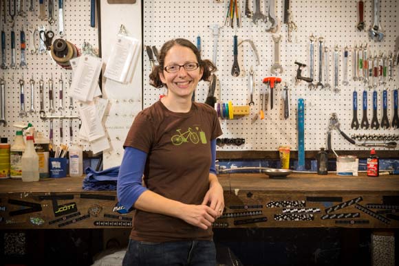 Sylvia Crum is the director of Revolutions Bicycle Co-op