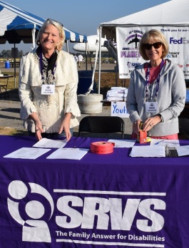 Mary Dudley (left) with Jane Sadler at a SRVS fundraising event