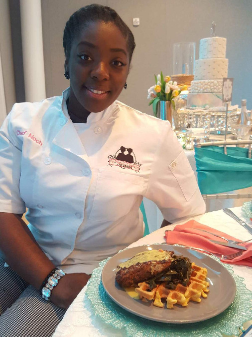 Tanacha Thedford shows off one of her mouthwatering creations.