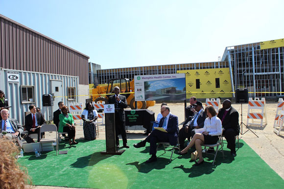 City of Memphis Mayor A.C. Wharton speaks at the recent Memphis Health Center Top-Out ceremony