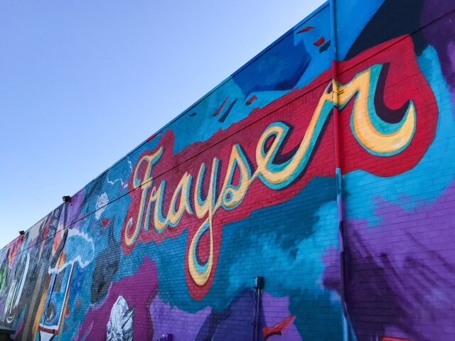UrbanArts Commission's Art + Environment Initiative funded a mural in Frayser by artist Jamond Bullock. Bullock, like Khara Woods in Uptown, sought extensive input from community members before designing the mural. (Cole Bradley)
