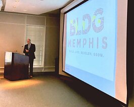 Executive Director John Paul Shaffer announces the BLDG Memphis rebrand in April 2017. It was previously the Community Development Council of Greater Memphis. (Submitted)