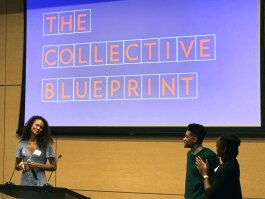 A Wheel of Fortune-style presentation revealed The Collective's new name, The Collective Blueprint, at their unveiling event on October 16. (Brandi Hunter)