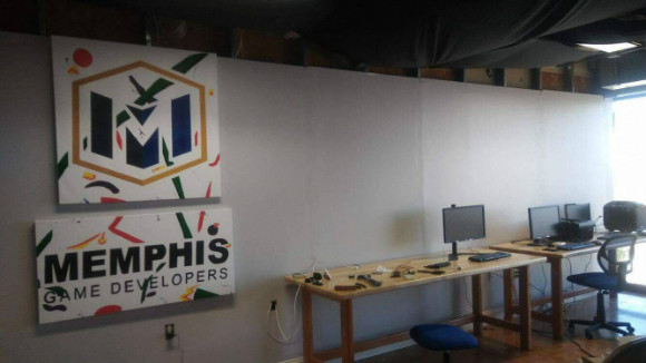 The interior of the Memphis Game Developers space at at 1331 Union Ave.
