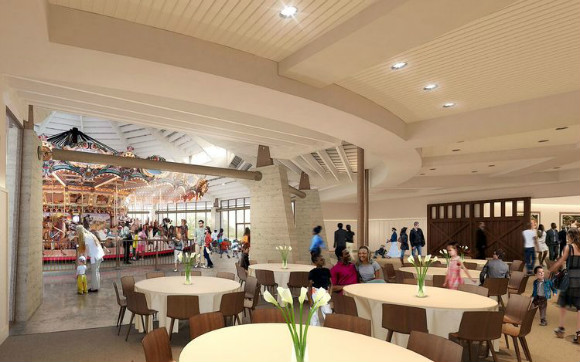 The interior of the carousel lobby will be used for events.