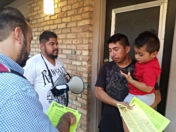 Latino Memphis distributes "Know Your Rights" flyers to Latino families. 