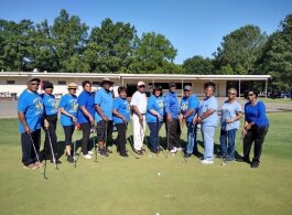 Members of the Hickory Hill Senior Golf Club pose of an official club photo. (Hermon Powers)