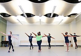 Teaching artists with the New Ensemble Ballet and School perform a socially-distanced dance routine. (Submitted)