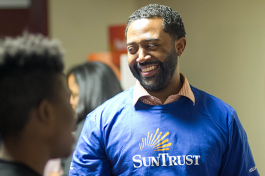Volunteers from SunTrust Bank were on hand to help students work through their personal finance scenarios of managing a budget, balancing a checking account and preparing for unseen expenses.
