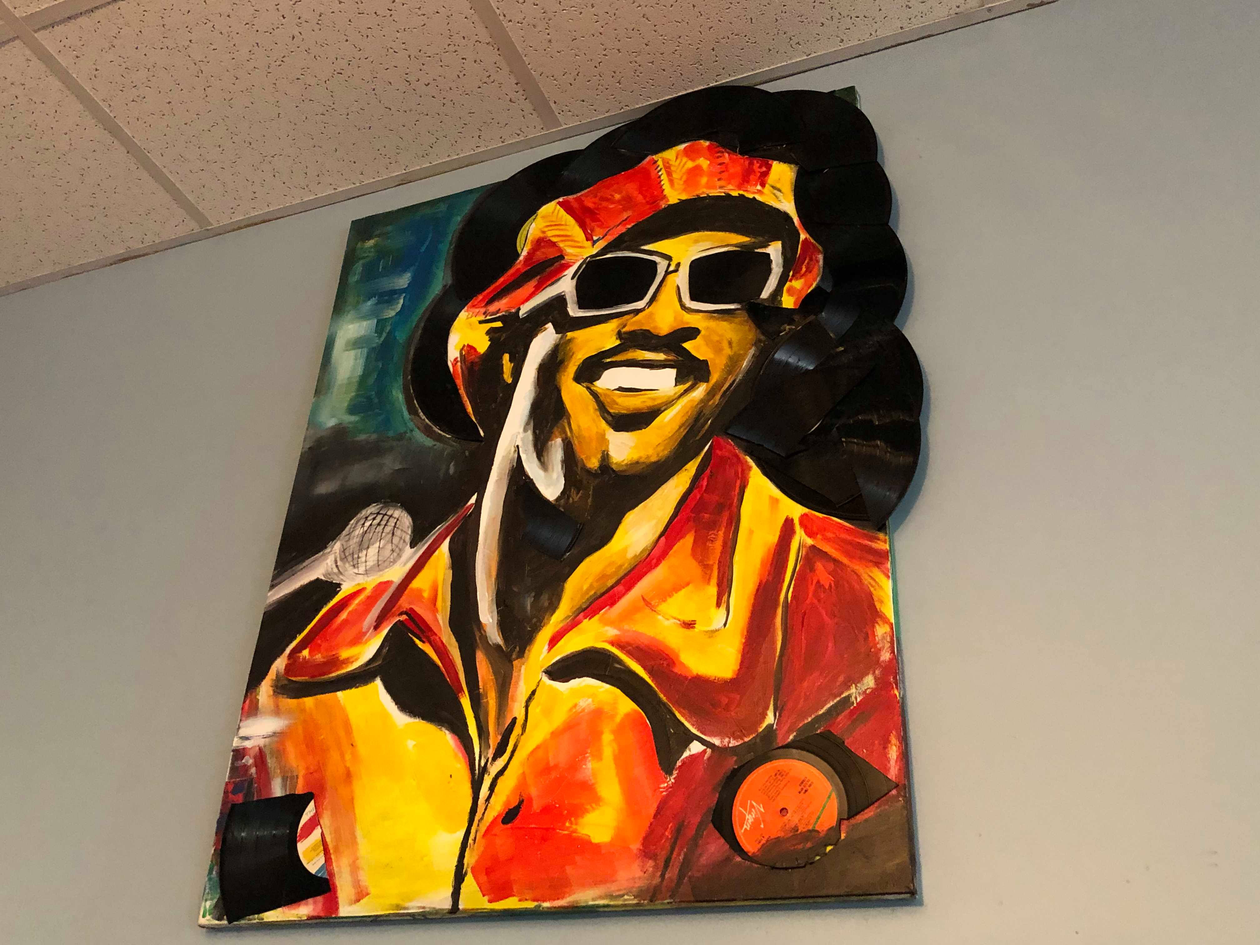 Painting by local artist Lenny Cain on display at Slice of Soul Pizza Lounge located at 1299 Madison Avenue in Madison Heights. (Scarlet Ponder)