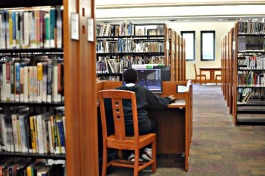 A student studies at the Whitehaven library branch. (Renee Davis Brame)