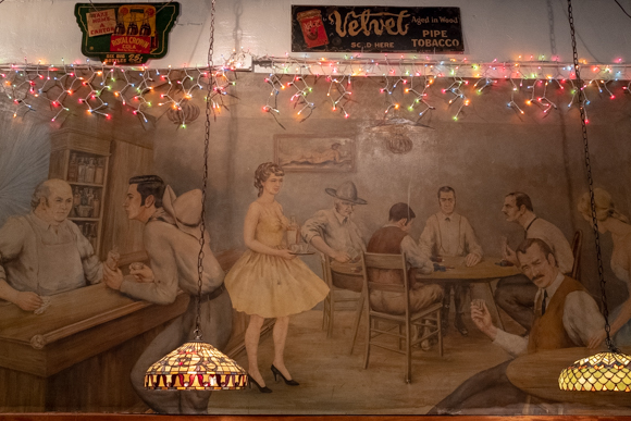 A mural of a saloon decorates the interior of Westy's. (Brandon Dahlberg)