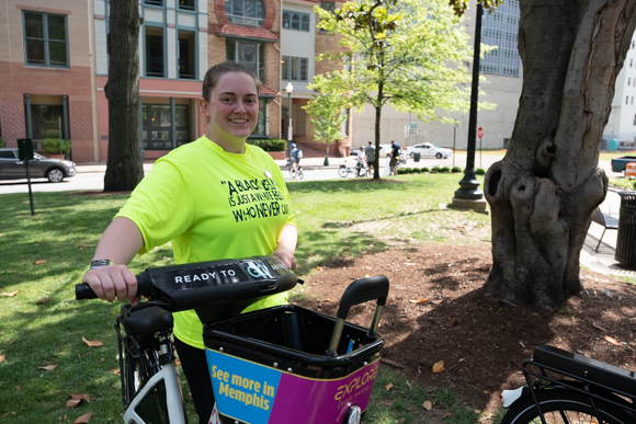 Katie Rasnic, a nurse, participated in Wednesday's ride. (Brandon Dahlberg)