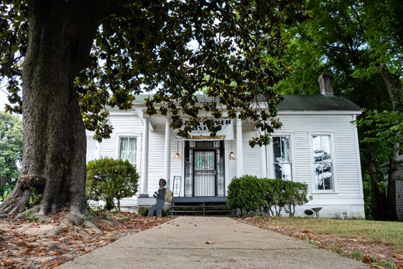 The front of the Burkle estate and Slave Haven museum as seen from North Second Street. (Brandon Dahlberg)