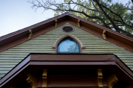 The Dave Wells House features striking original woodwork. (Brandon Dahlberg)