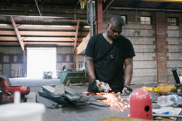 One of Southern Steel's employees puts the finishing touches on an order. (Brandon Dahlberg)