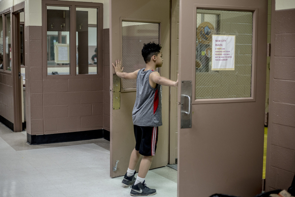 A scene during open court basketball at the Dave Wells Community Center in Smokey City.