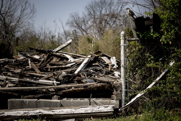 The remains of a home on Speed Street in Klondike. 