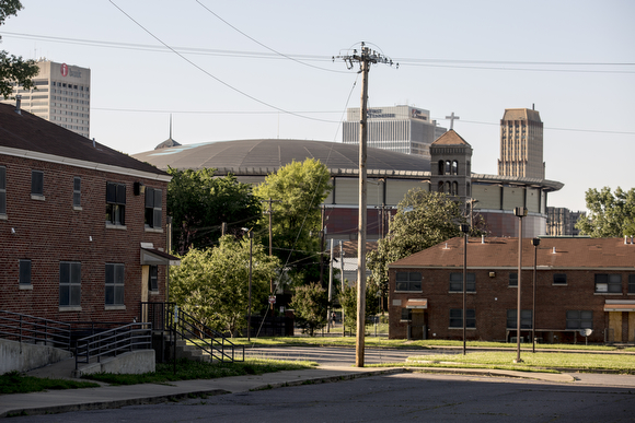  A view of Downtown peeking up behind Foote Homes. 