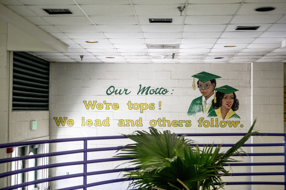 A mural at Booker T. Washington inspires school pride.