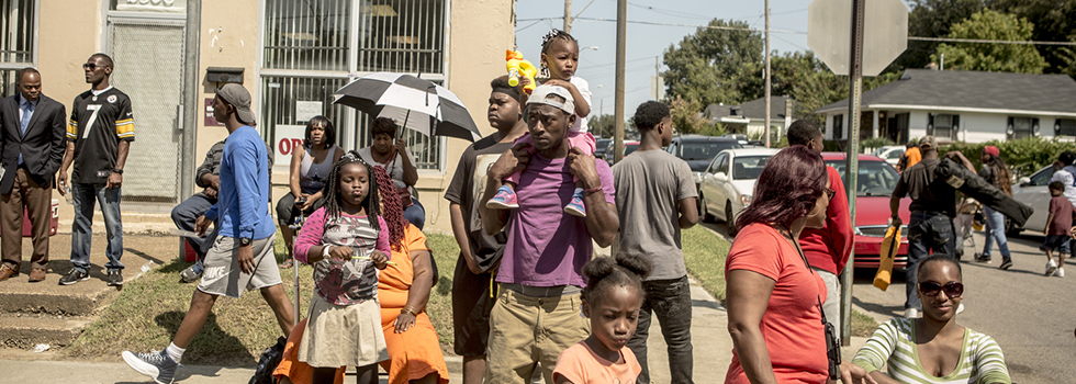 Scenes along the parade route at the Southern Heritage Classic parade that processed down Park Avenue in Orange Mound.