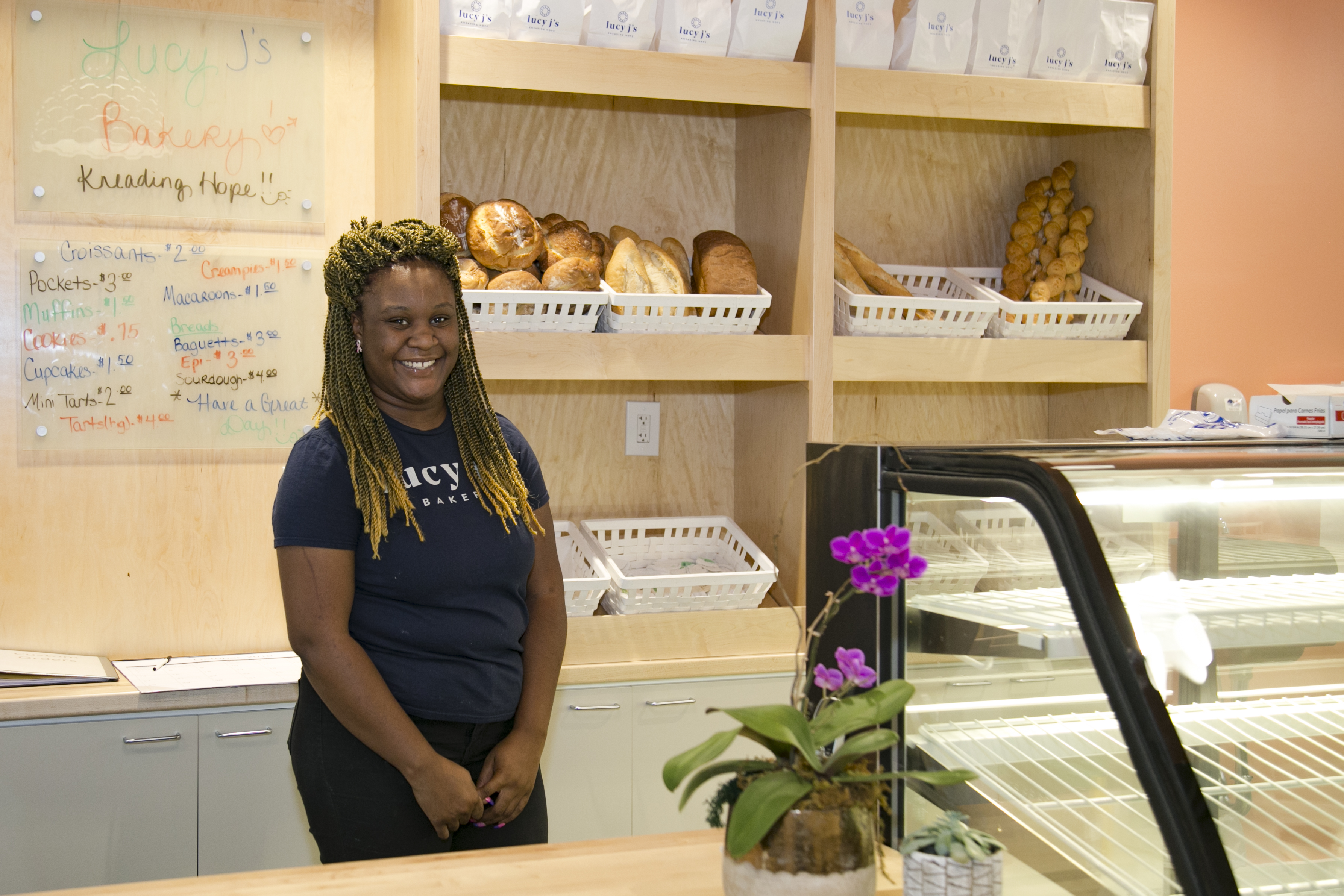 Daria Meeks, 27, works at Lucy J's Bakery. (Natalie Eddings)