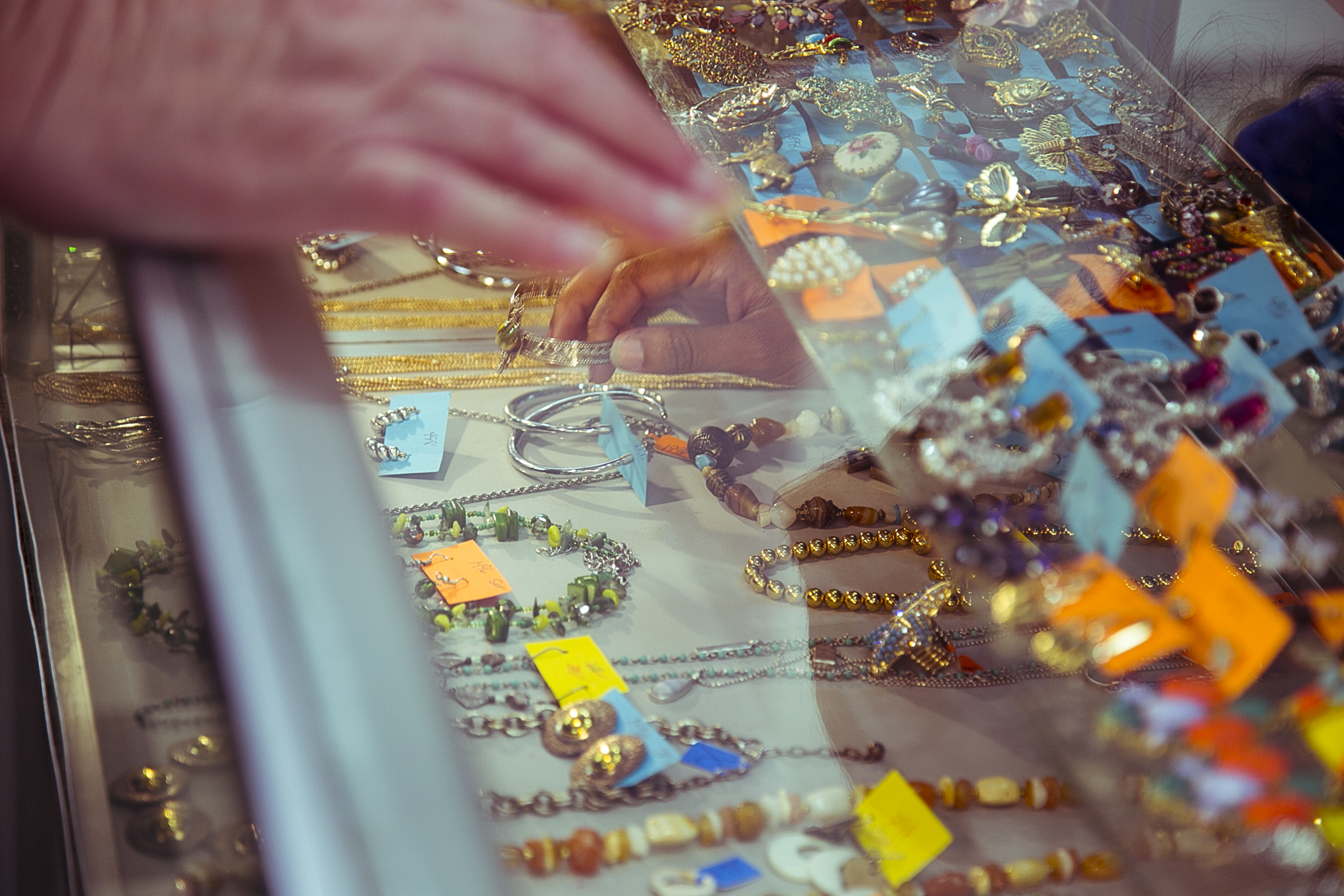 The jewelry section of the Mid-South Outlet thrift store. (Natalie Eddings)