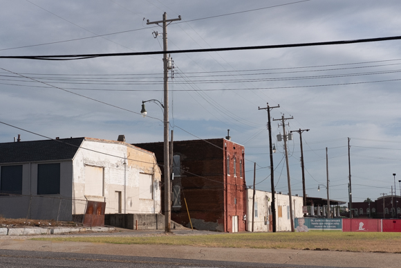 Blighted buildings near Second Street, adjacent to lots that St. Jude owns. (Brandon Dahlberg)