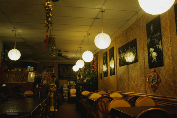 The compact dining room of Lotus Vietnamese Restaurant