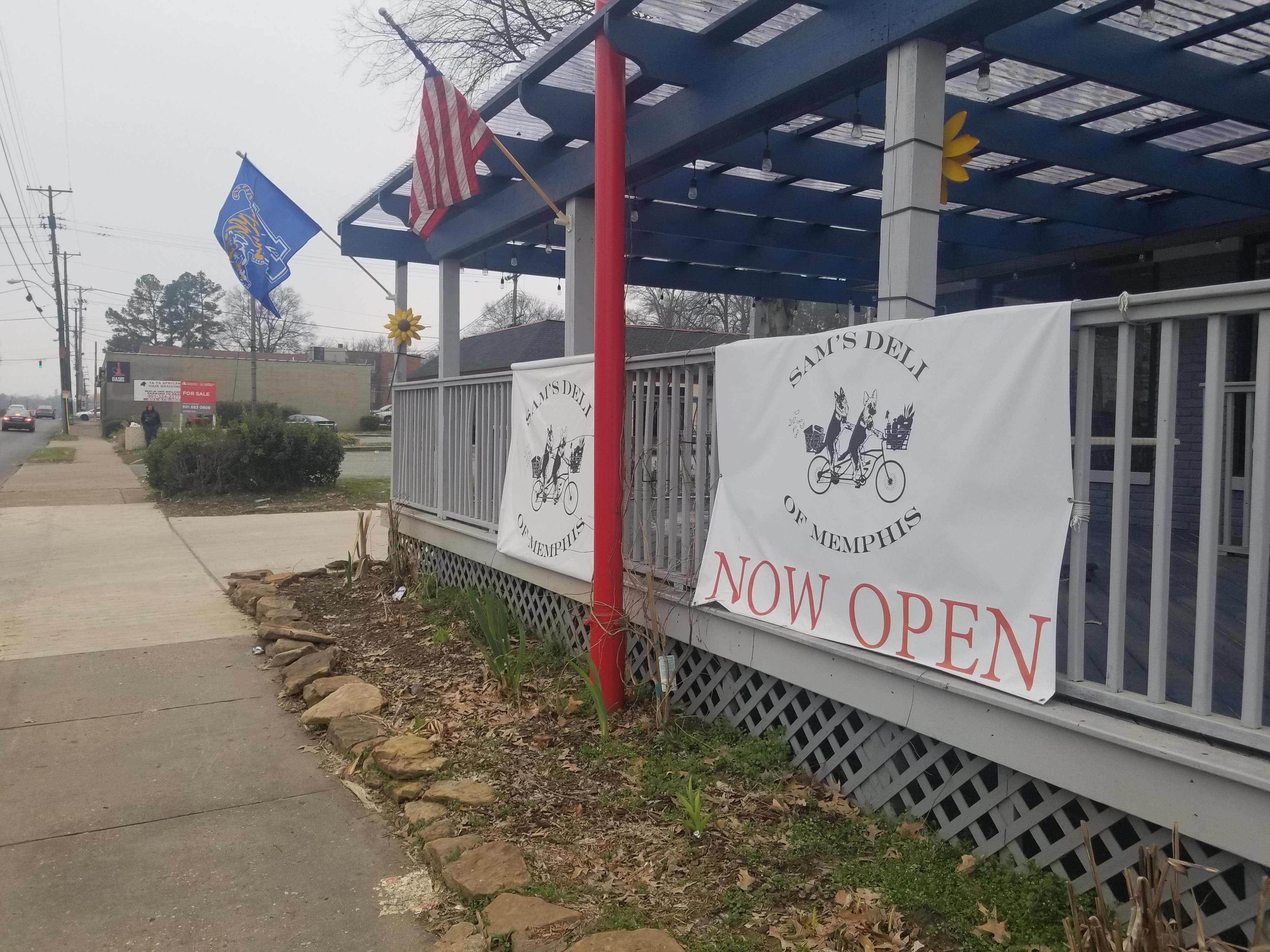 The Sam's Deli front patio facing Highland Street. (Baris Gursakal)