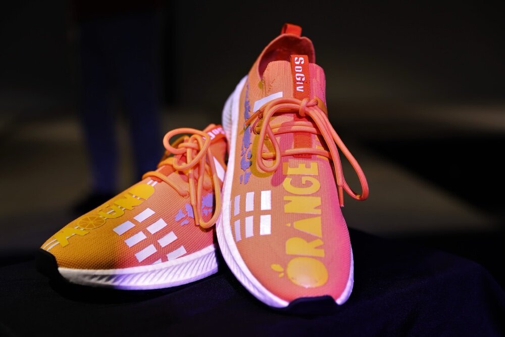 The Orange Mound Awareness Shoe from SoGiv and JUICE Orange Mound.