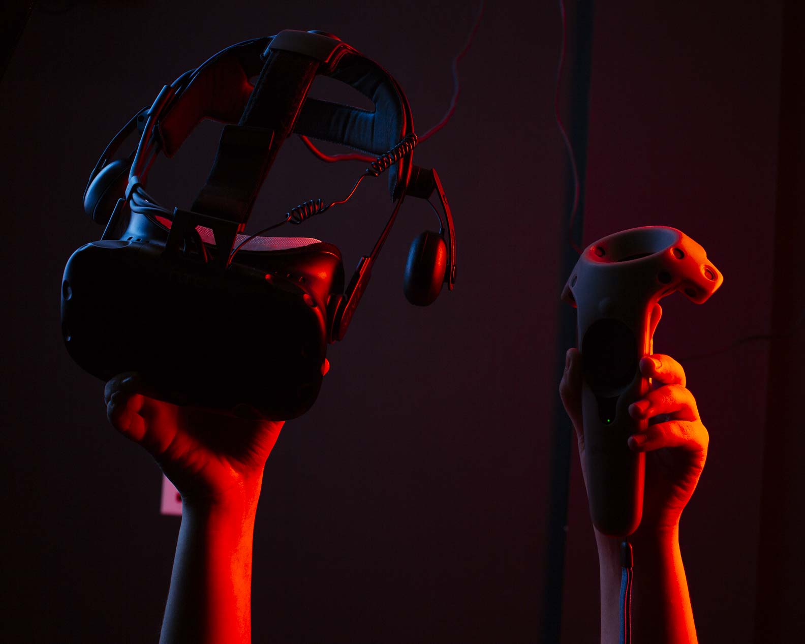  A Bluff City Virtual Reality employee uses reality augmentation equipment at the Cordova location. (Ziggy Mack)