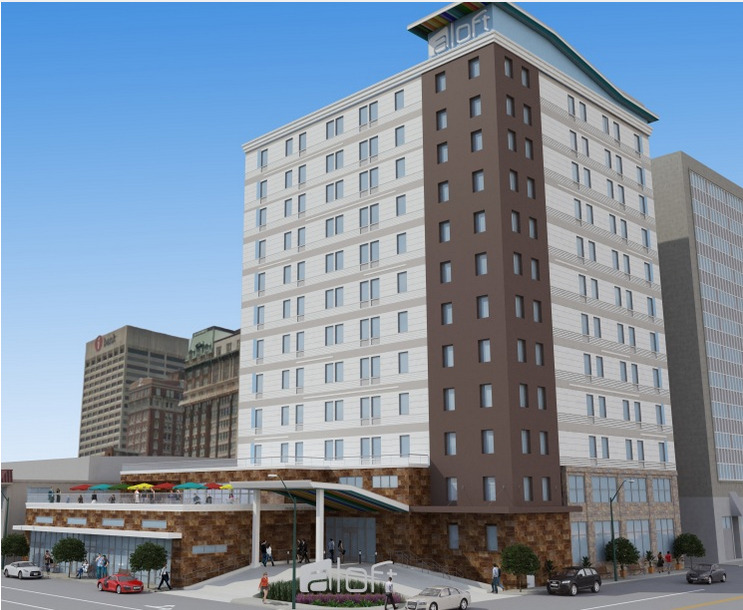 The new Aloft Downtown Memphis will go in at the former Tenoke Building at 191 Jefferson Ave.